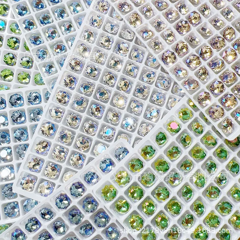 10 Stück K9 hochwertige 8 x 8 mm acht Seiten rosenförmige Nagelkunst-Dekorationen für trendige Nägel – Detail 3