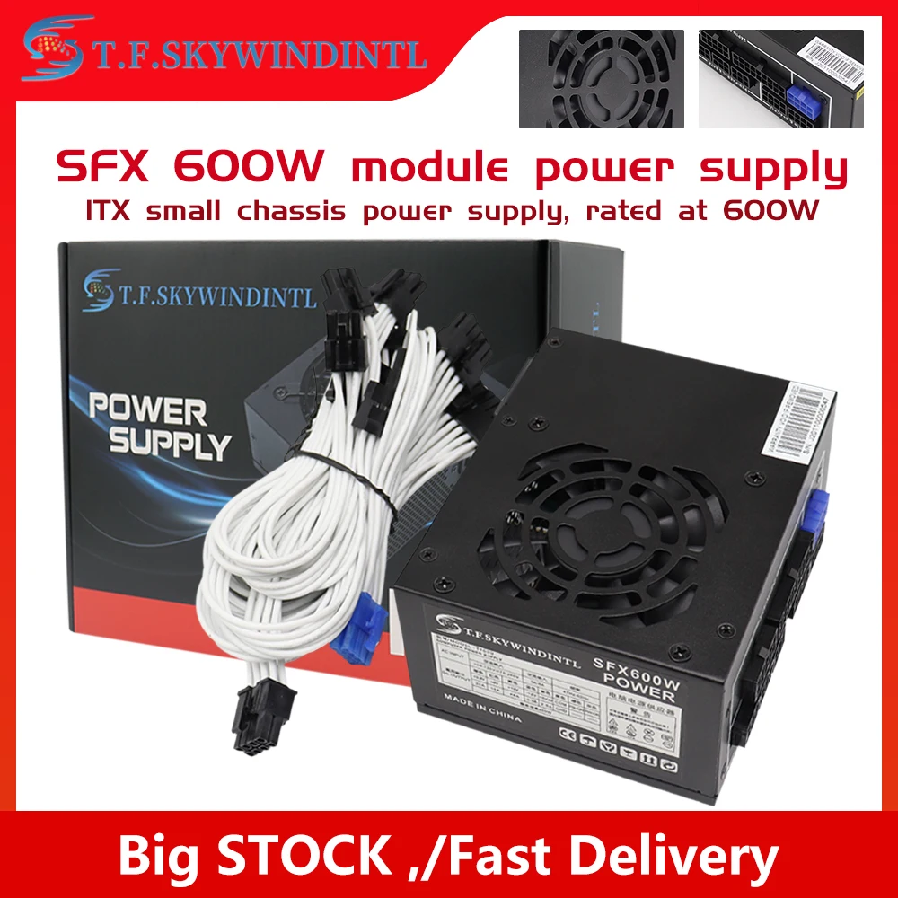 

600W SFX PC Power Supply For Mini ITX CASE Fully Modular 80+ Gold PSU Silent FDB Fan Mini ITX Solution/SFX 12V / Micro ATX PSU