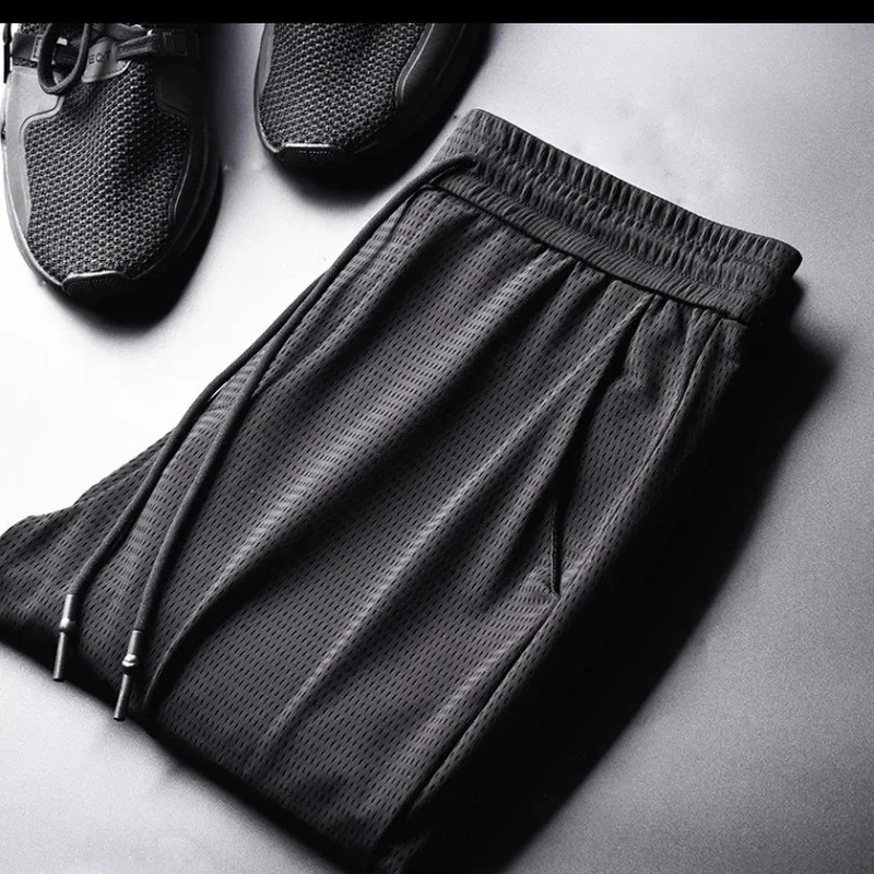 Cargo Pants Sports Men's Quick-drying Straight Pants Men's Elastic Waist Casual Men Loose Ice Silk Trousers Wide Leg wide leg pants men cargo pants