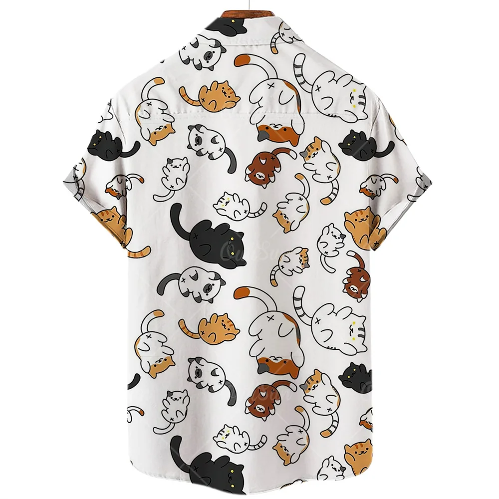 2023 men's shirt animal cat print shirt pattern T shirt fashion short
