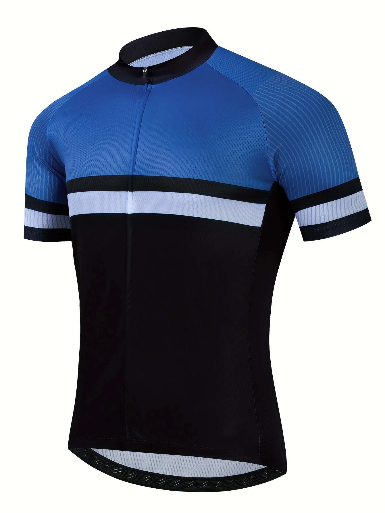 cycling jersey Mountain Bike Men's Cycling Jersey Blue Black Short Sleeve MTB Breathable racing Sports Top