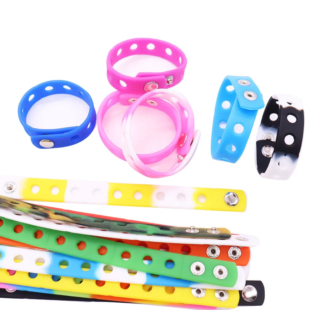 50pcs-wholesale-18cm-silicone-rainbow-color-wristbands-bracelets-with-the-holes-fit-decoration-pendant-children-gifts