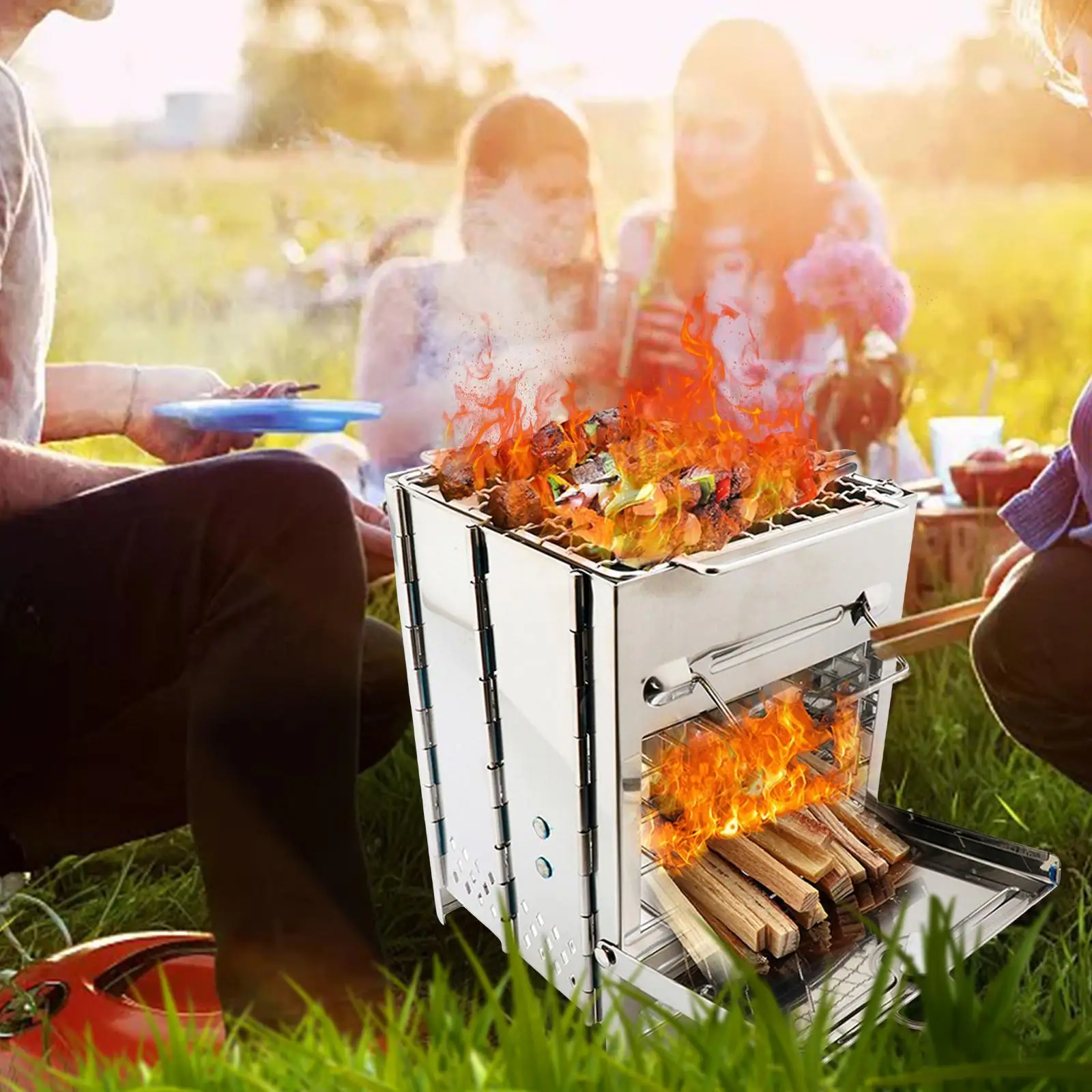 NEW STAINLESS STEEL WOOD BURNING CAMP STOVE FOLDING S3045, 57% OFF