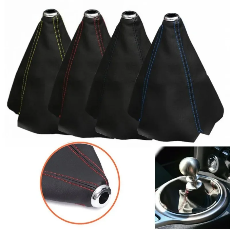 16mm Universal Car Gear Shift Collars Pu Leather Car Shift Collar Automatic Manual Lever Knob Boot Cover Legging gear shift cover