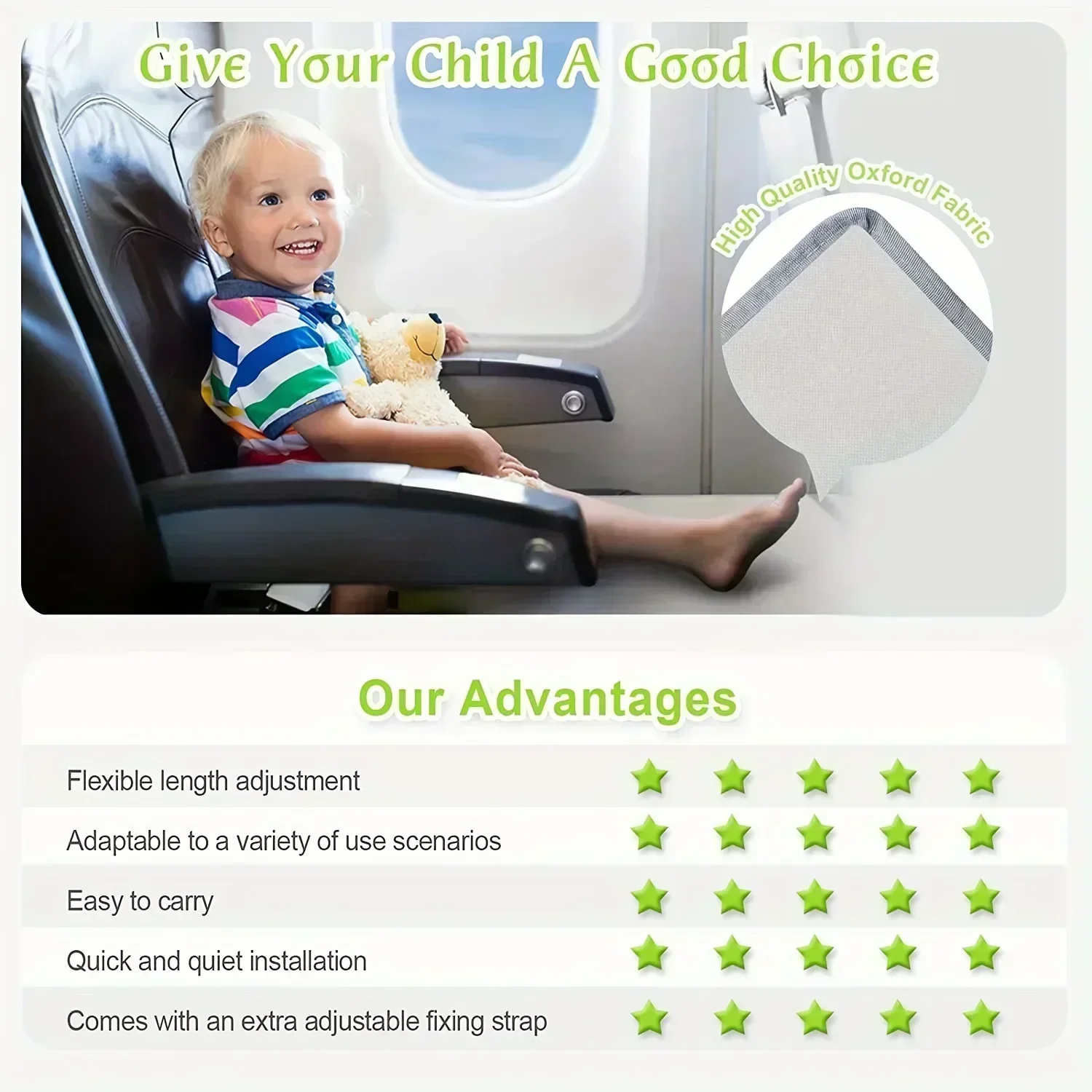 Kids Travel Airplane Bed Portable Travel Foot Rest Hammock Kids Airplane Seat Extender Leg Rest For airplane foot rest airplane seat extender