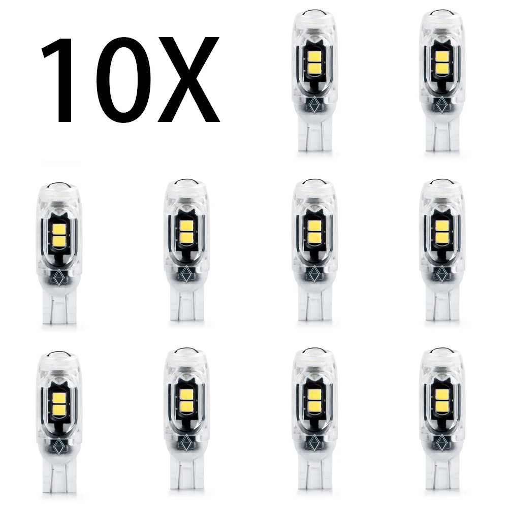 

10X Super Bright T10 W5W LED Light 194 168 Car Interior Bulb 3030SMD Canbus No Error Dome Light Reading DRL Bulb White 6000K 12V