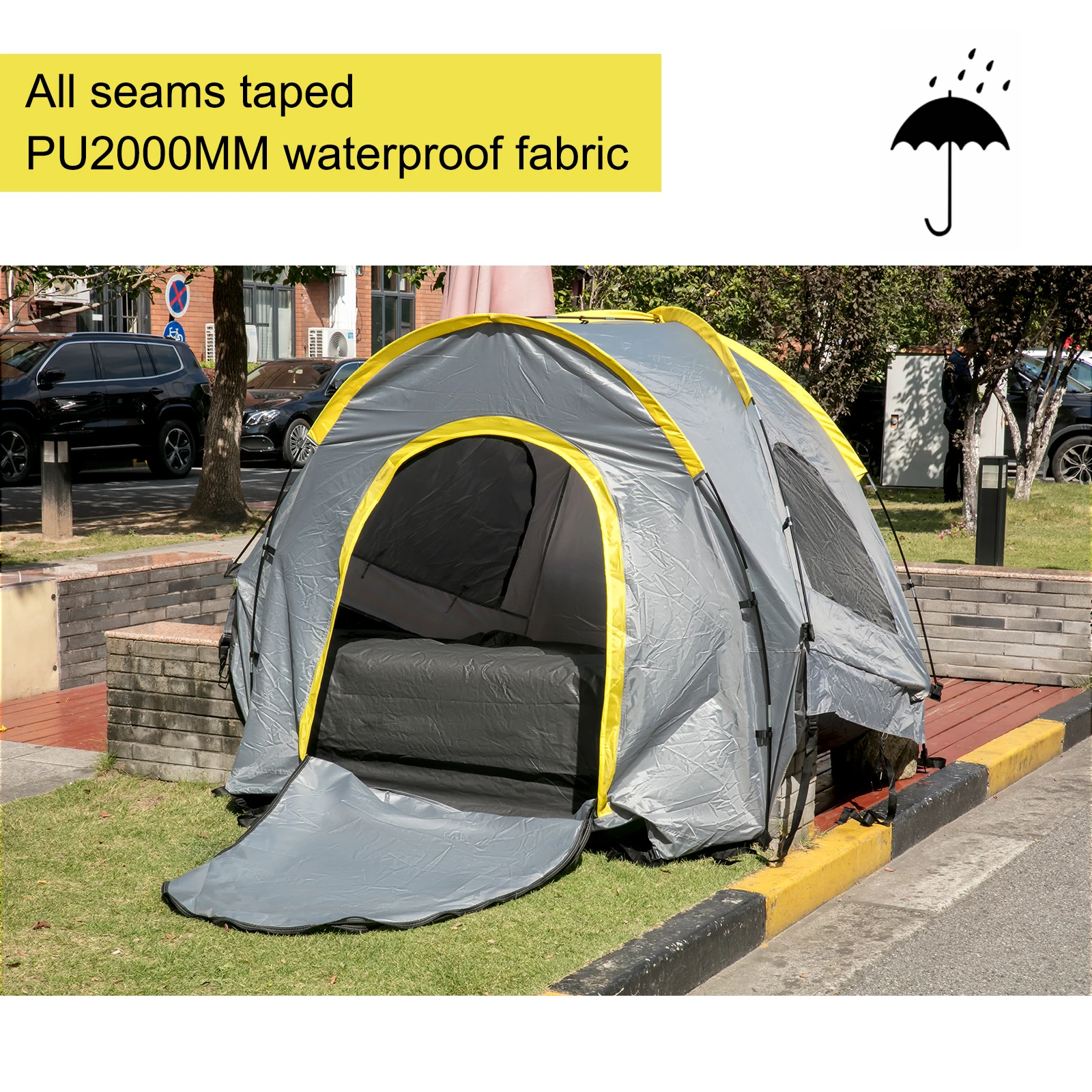 SucceBuy 5-8 FT Waterproof Truck Tent Car Accessories Bed for Full/Mid Size Truck 2-Person Sleeping Capacity for Camping Hiking Waterproof Truck Tent – Fits 5–8 FT Beds, 2-Person Camping Tent for Full & Mid-Size Trucks 5