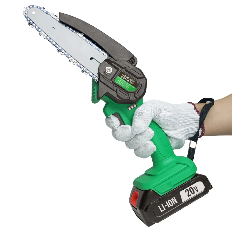 

LIBITE CS-150 20V Electric Chain Saw Wood Cutting Tool 6in mini Cordless Chainsaw with Two battery