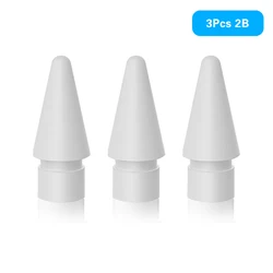Premium Transparent Replacement Nib for Apple Pencil - Durable 2H 2B Tip (3Pcs 2B)