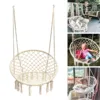 150KG Hammock Hanging Swing Chair Durable Knitted Macrame Swing Chair with Tassels Max 330 Lbs 2 Ways to Hang for Bedroom Garden 3