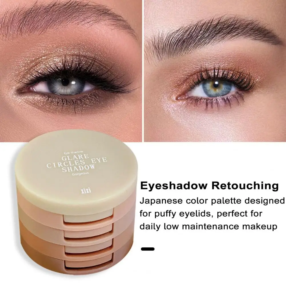 Blusher Eyeshadow Palette High Pigment Eyeshadow Palette 4 Colors Matt Shiny Sequin Texture Eye Shadow Eye Makeup