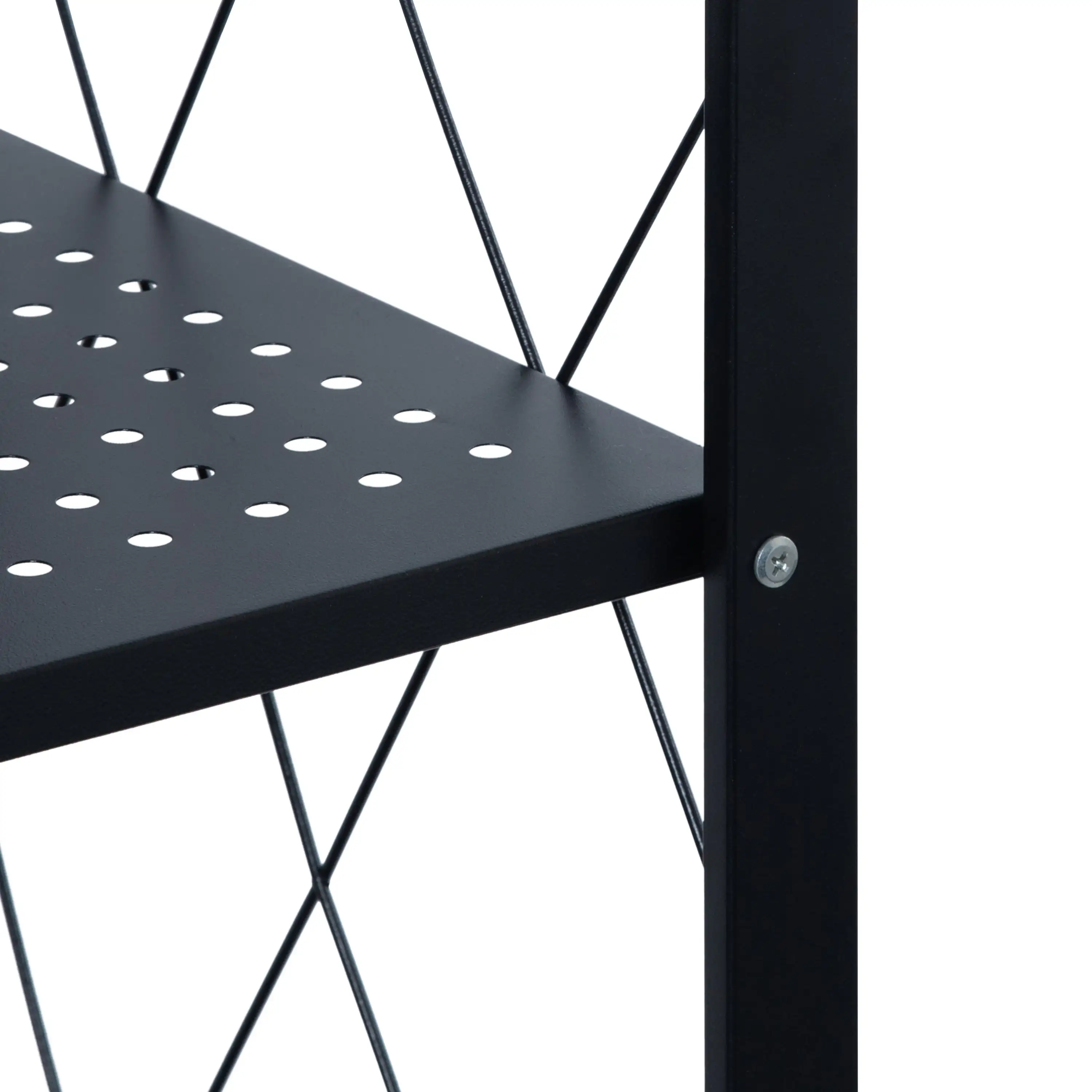 Étagères de Rangement Pliables en Métal avec Roulettes