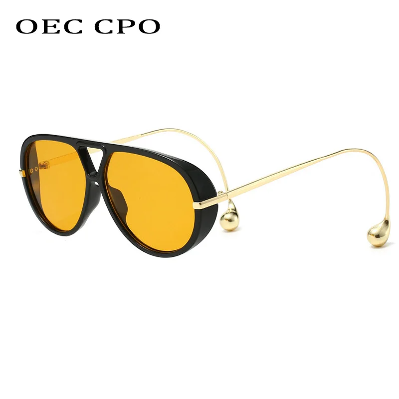 Vintage übergroße Piloten-Sonnenbrille, Unisex, Doppelbrücke, UV400-Schutz, modischer Punk-Stil, weibliche Farbtöne, beliebte Brillen
