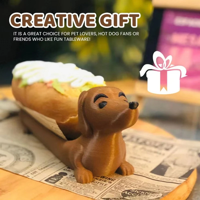 B69C Puppy Shaped Serving Tray Dachshund Snack Holder Hot Dog Holder For Home Family Gatherings Parties Restaurants Home Tool 2