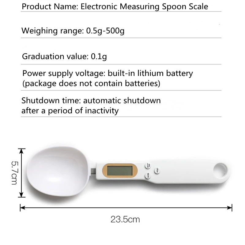 Kitchen Measuring Spoons Electronic Scale Measuring Spoon Set Electronic Kitchen Scale Electronic Measuring Spoon 500g 0.1g LCD Digital Food Flour Spoon Scale Mini Kitchen Tool For Milk Coffee