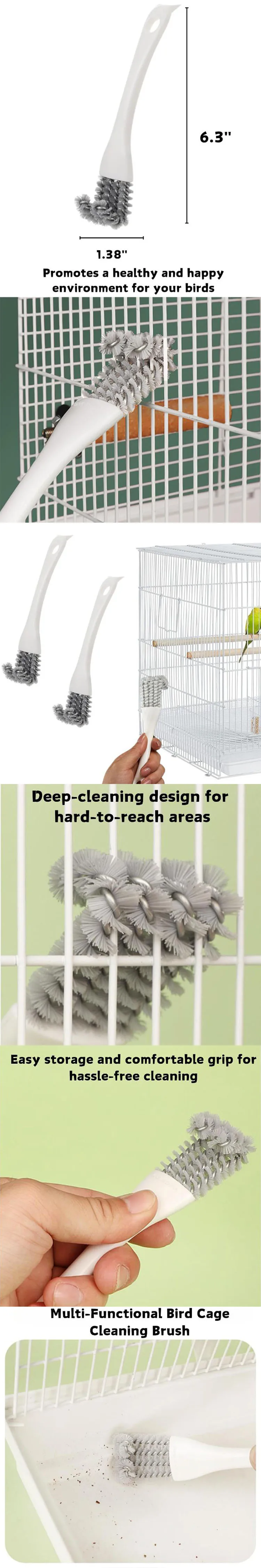Bird Cage Cleaning Brush Sanitary Scraper For Budgie Parrot Cage_voghion.com