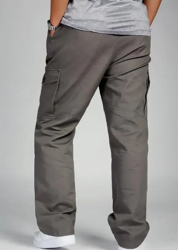 Description Picture 5 of itemMen Thicken Pants Autumn Winter Casual Loose Overall Overalls Cotton  High Waist Cargo Pants Mans Trousers