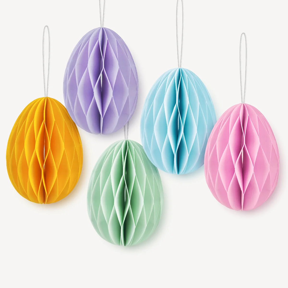 Egg Shape Honeycomb Ball Pendant Flower Lantern Easter Kid Birthday Decoration Baby Shower Honeycomb Balls Lanterns Decoration