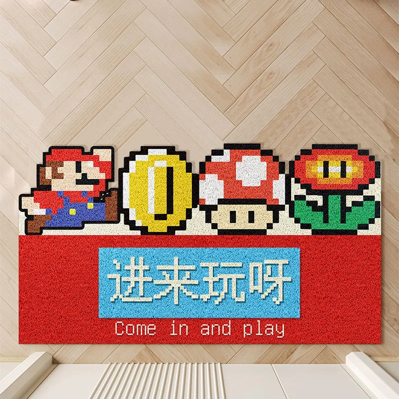 

Creative Game Doormat Carpet PVC Anti Slip Mat Wire Ring Cutting Custom Home Mat Carpet Small Size Entrance Doormat