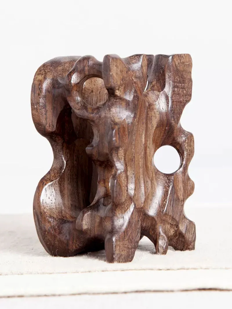 Rosewood Carving Handicraft Ornament Base, Natural Stone, Small Vase, Jade Stone Seal Base, Chicken Wing Wooden Bracket