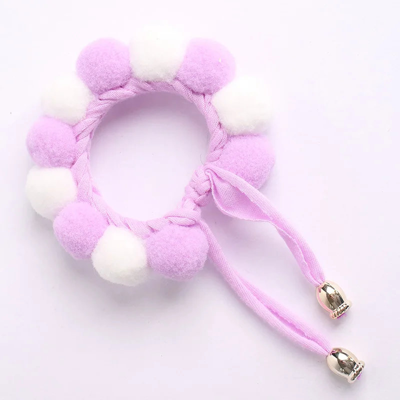

1PC Decorative Adjustable Pet Collar Hand-Woven Pom Pom Necklace Dog Cat Neck Jewelry