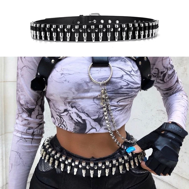 Women Vintage Gothic Luxury Design Genuine Leather Thin Belt Waist