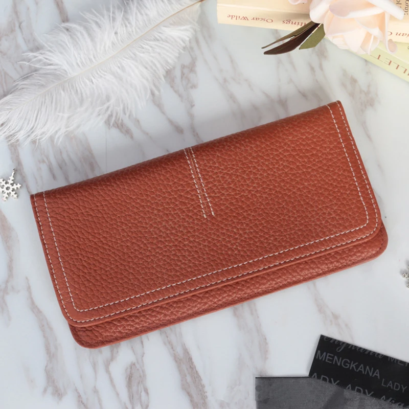 Genuine Cow Leather Slim 4 Card Holder Wallet ladies Simple Fashion Cowhide Credit Card Holder Mobile Wallet Ultra Thin Wallet