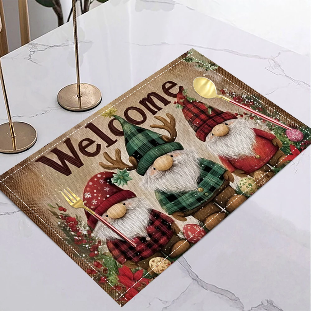 Green Tree Snowflake Christmas Placemat 3