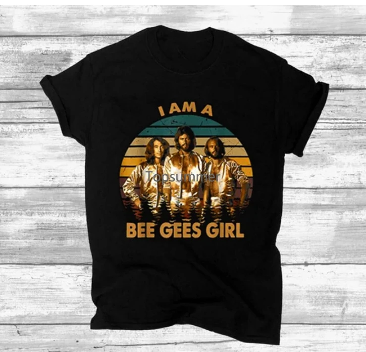 

Am A Bee Gees Girl Vintage Retro T Shirt Gift For Fan Gift Shirt Graphic