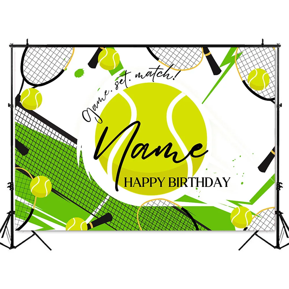 Tennis Balls Game Match Photo Background Happy Birthday Theme Party Decoration Backdrop Newborn Kids Photo Booth Props photo backdrop