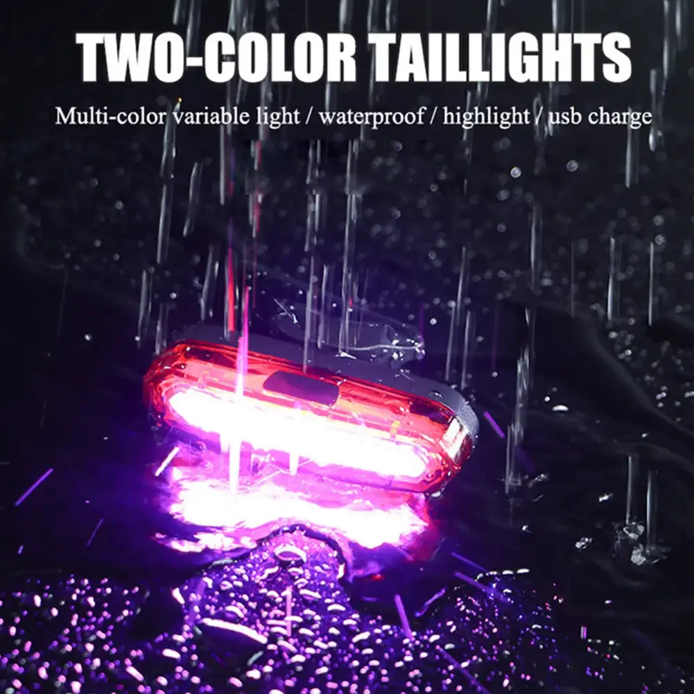 자전거 테일 라이트 LED 자전거 전면 후면 라이트 자전거 방수 USB 충전식 산악 자전거 테일 램프 자전거 라이트
