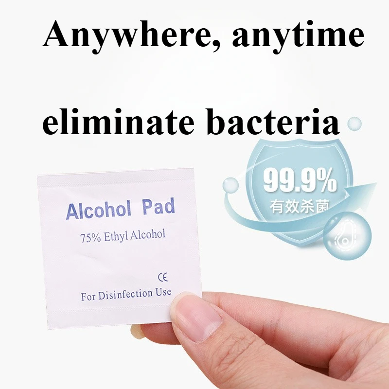 Portable individually packaged 75% alcohol cleaning wipes, suitable for mobile phones, tableware,public handrails, nails,toilets 3