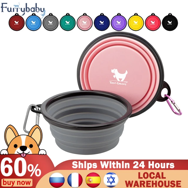 Furrybaby 350ML/1000ML 1PC ciotole per cani pieghevoli per cani da viaggio ciotola  per acqua portatile per cani piatto per campeggio ciotole per cibo per  gatti - AliExpress