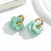 Boucles d'oreilles en forme de fleur acrylique colorée pour femmes et filles, cercles en acier inoxydable, tendance 2025, bijoux cadeaux