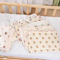 Newborn-Pillow Pad Cotton Bean Velvet Cartoon Pattern Flat Pillow Baby Anti Vomiting Pad Four Seasons Cotton Breathable Pillows 1