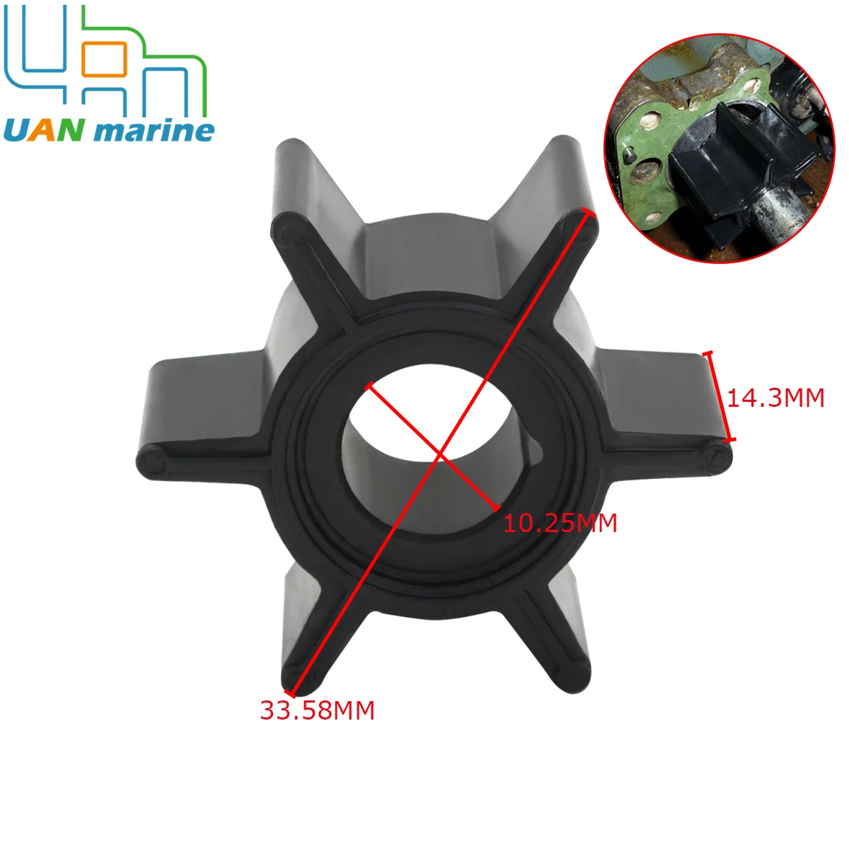 Water Pump Impeller For Tohatsu 2 4 Stroke Outboard Engine 2 2.5 3.5 4 5 6 HP Motors 369-65021-1 369-65021-0