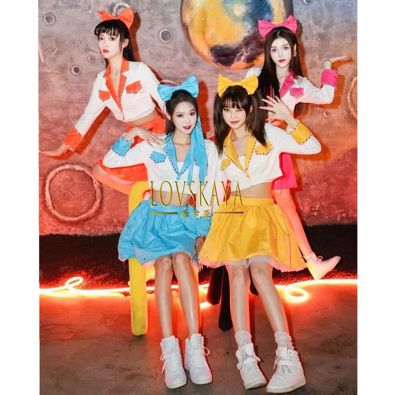 

kpop universe girl group performance costumes IVE same jazz dance cheerleader Korean style singing costumes