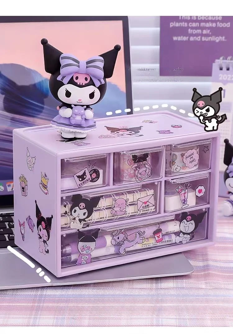 DigitalHaven】Miniso Sanrio Grids Drawer Storage Box Desk