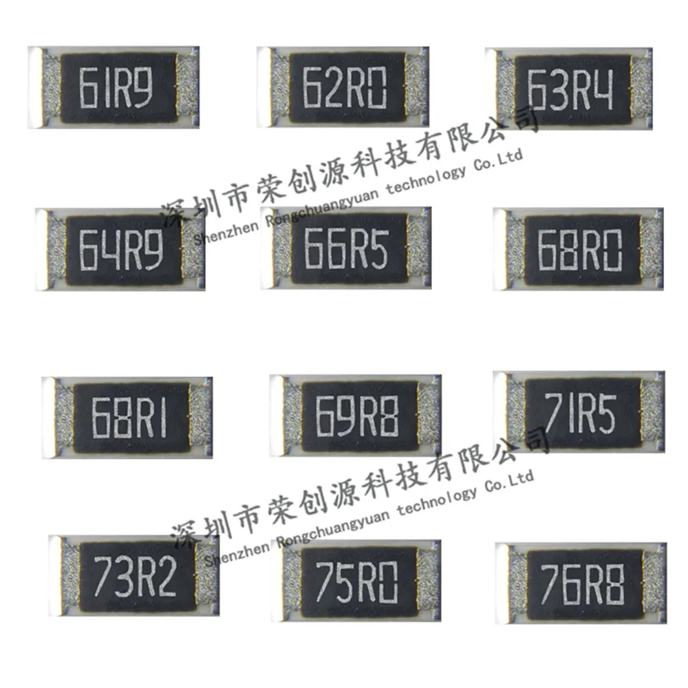 1206 smd Chip Resistor 1% 61R9 62R0 63R4 64R9 66R5 68R0 68R1 69R8 71R5 73R2 75R0 76R8 3.2*1.6mm 1/4W 100pcs/lot
