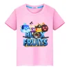 New Game Blox Fruits 100%Cotton t shirt for kids boy 10years anime Tees Short Tops pride tshirt y2k one piece kids clothes girls 1