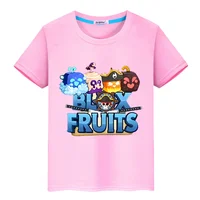 New Game Blox Fruits 100%Cotton t shirt for kids boy 10years anime Tees Short Tops pride tshirt y2k one piece kids clothes girls 1