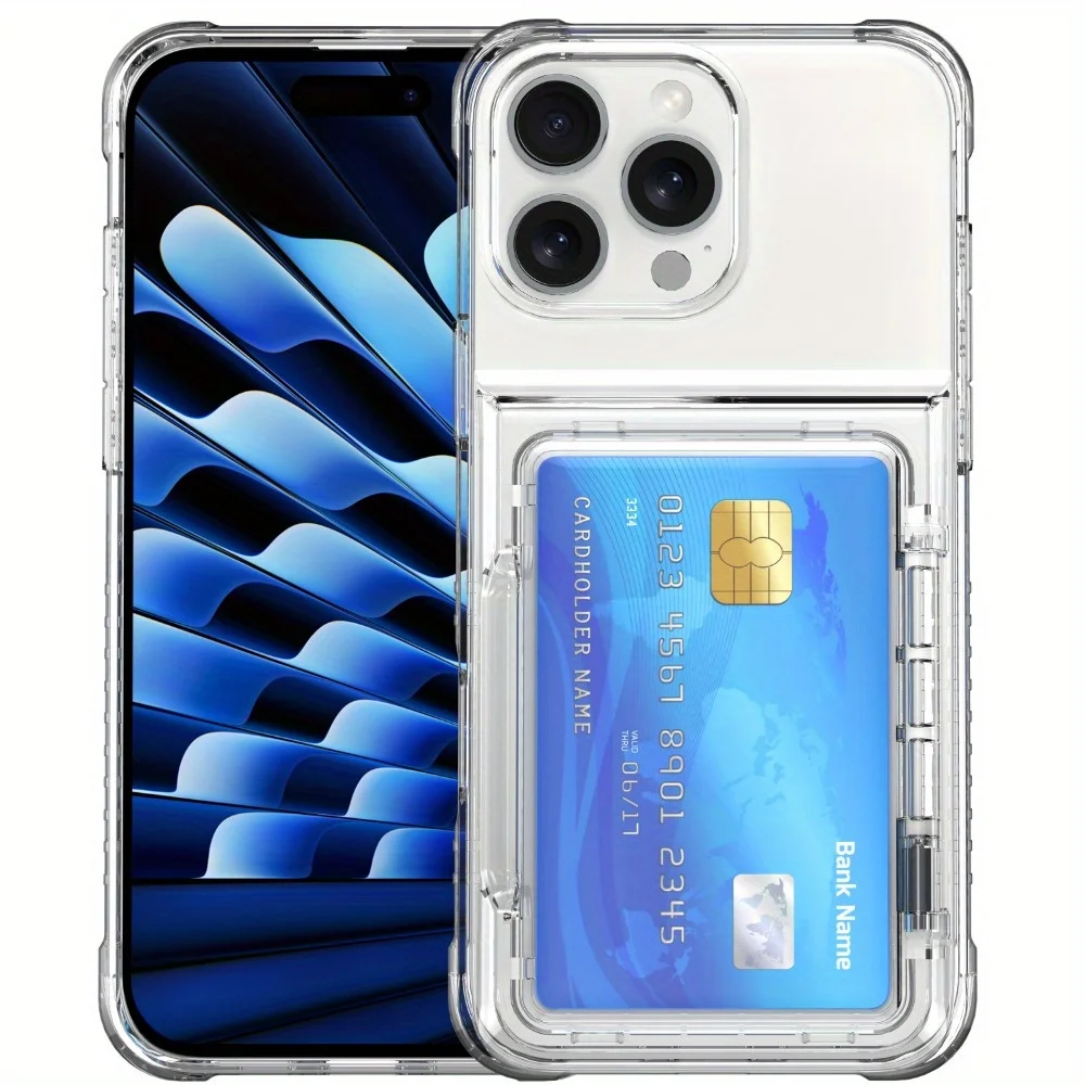 Clear Wallet Phone Case with Credit Card Holder Cover