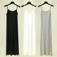 Modal Camisole Dress Women Summer Inner Wear Black White Loose plus Size Long Thin Underdress Casual Elegant Ankle-length