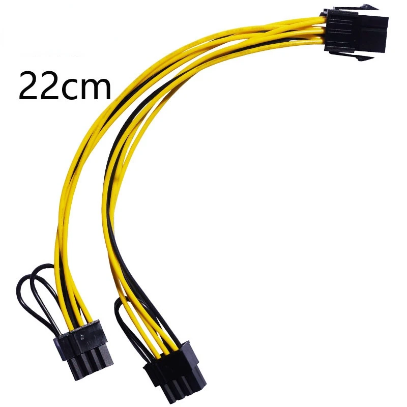 Pci Express to Dual Pcie Mais Cabo de Alimentação 20cm Placa-mãe Placa Gráfica Pci-e Gpu Cabo Divisor de Dados