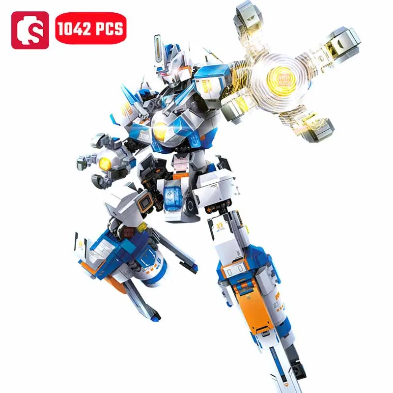 

SEMBO 1042pcs Transforming Mecha Robot Assemblage Building Blocks MOC CZ-5 Rocket Model Bricks Educational Toys Boys Toys Gifts