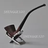 Ebony Wooden Tobacco Pipe Sitter Churchwarden Smooth Surface Long Bent Stem 3
