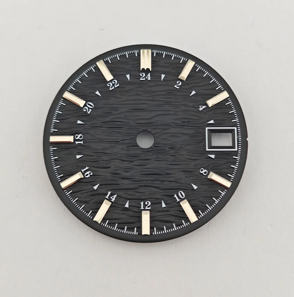 28.5mm 시계 다이얼, NH35 다이얼, 블랙 숫자 다이얼, DIY 사용자 정의 로고, 레이저 인쇄 시계 액세서리, NH35/NH36 무브먼트용