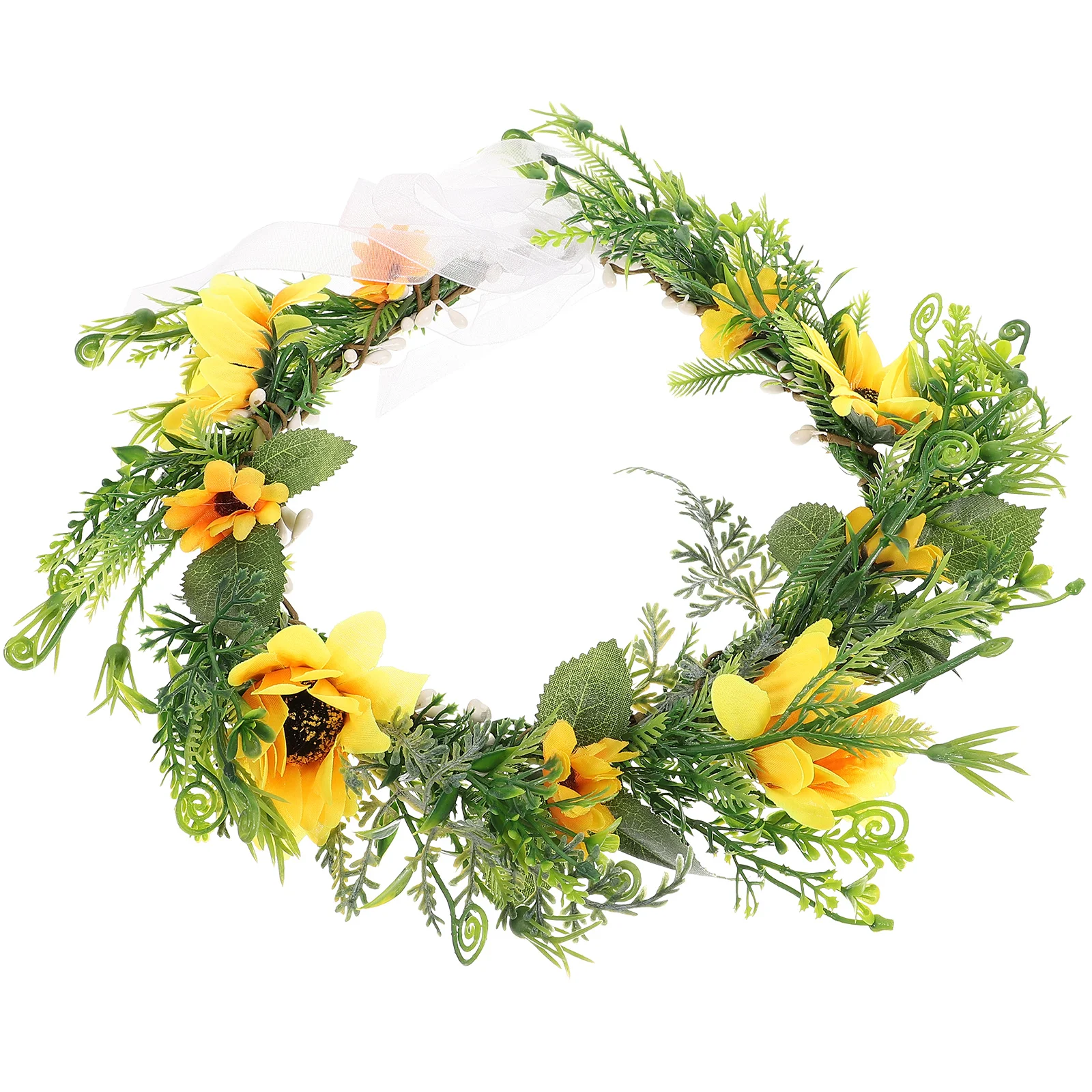 

Sunflower Hair Wreath Garland Yellow Flower Headpiece Bohemian Bridal Wedding Headpiece Headdress Headband Photo Prop for