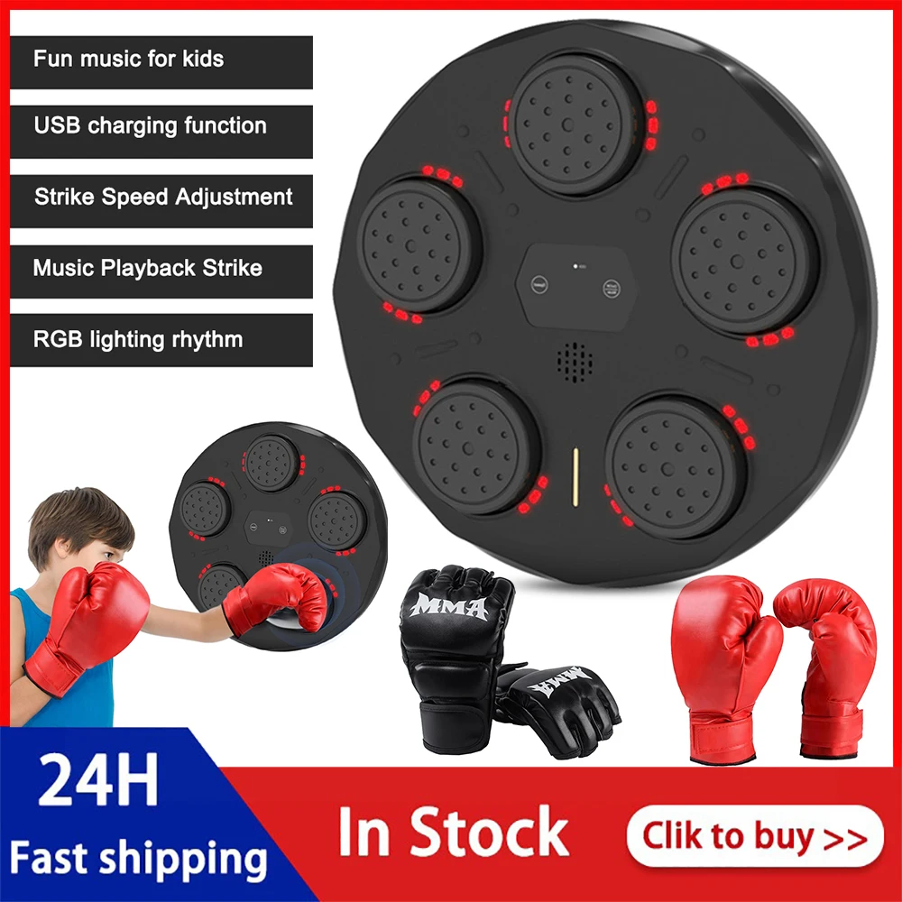 Smart Music Boxing Machine para crianças, LED iluminado Sandbag, reação relaxante, alvo de treinamento para esportes de boxe, Agility Reaction