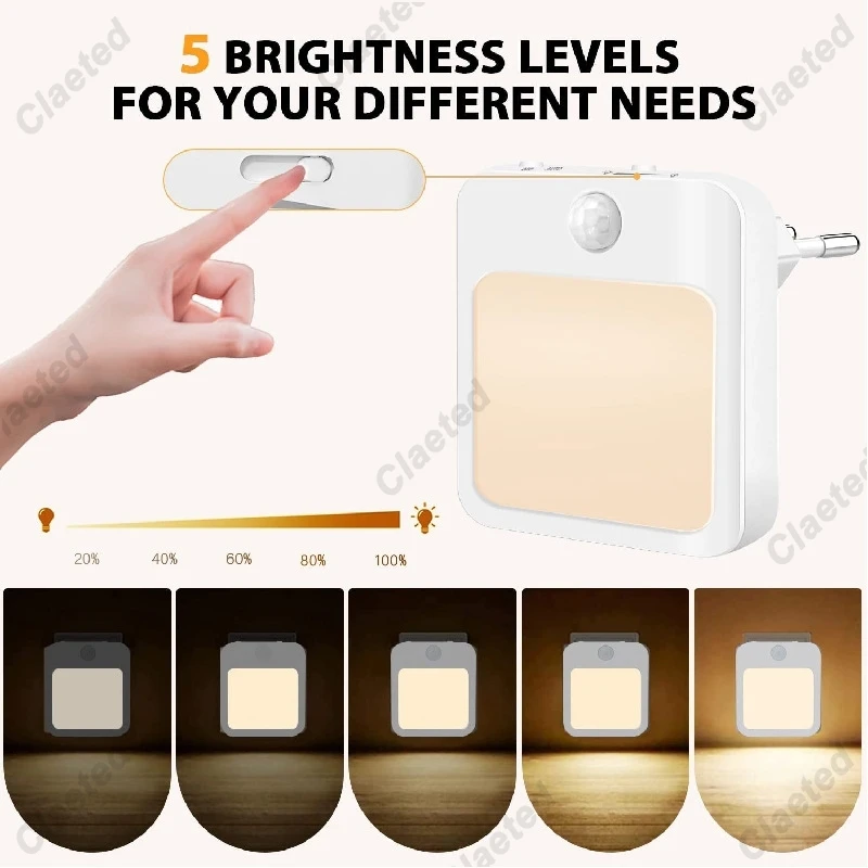 Night light and led light Motion Sensor with EU Plug for Bedside Table Bedroom Children's Wireless